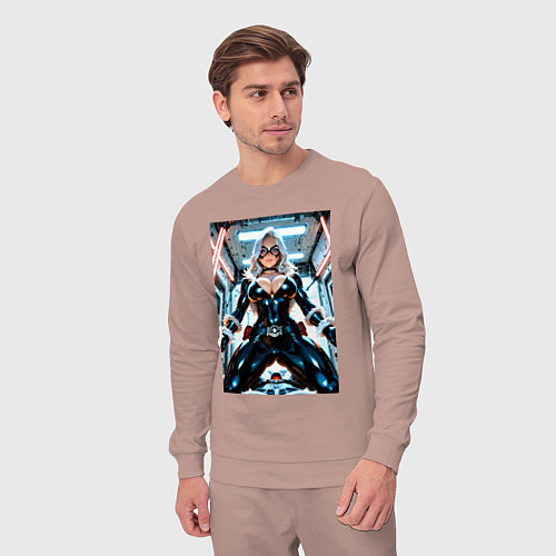 Мужской костюм Черная кошка в сейфе банка / Пыльно-розовый – фото 3