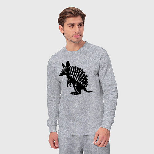 Мужской костюм Черный броненосец / Меланж – фото 3