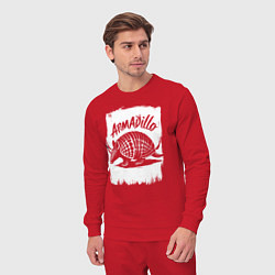 Костюм хлопковый мужской Броненосец черный, цвет: красный — фото 2