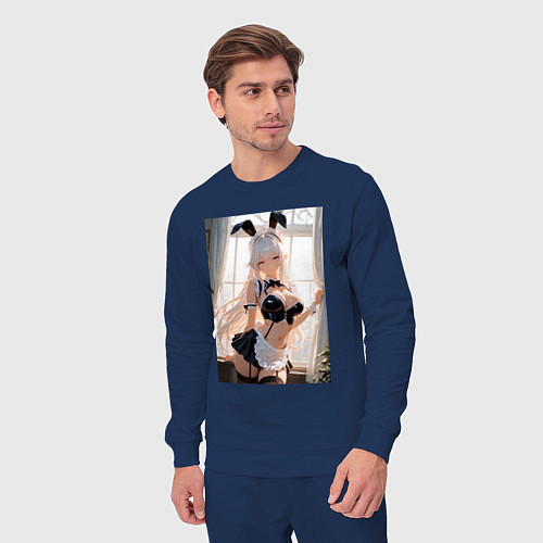 Мужской костюм Горничная-кролик с ушками в maid cafe / Тёмно-синий – фото 3