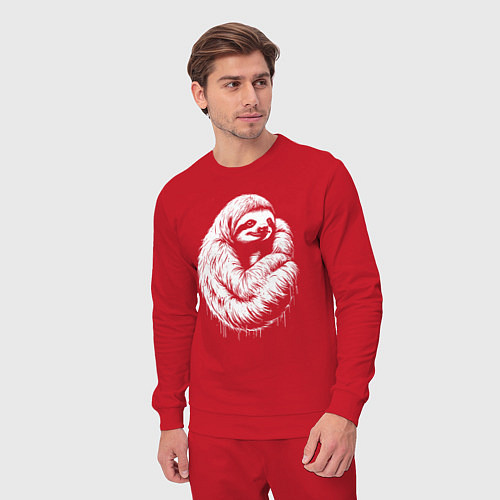 Мужской костюм Ленивец белой краской / Красный – фото 3