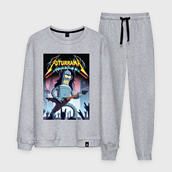 Костюм хлопковый мужской Рок гитарист Бендер из группы Футурама, цвет: меланж