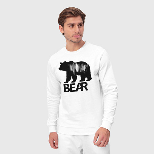 Мужской костюм Черный медведь с полосами / Белый – фото 3