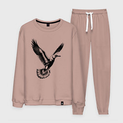 Костюм хлопковый мужской Полет чайки, цвет: пыльно-розовый