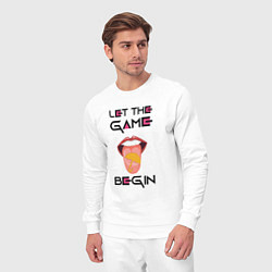 Костюм хлопковый мужской Пусть начнётся игра, цвет: белый — фото 2