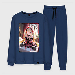 Костюм хлопковый мужской Смущенная лоли с клубникой, цвет: тёмно-синий