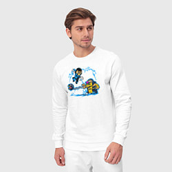 Костюм хлопковый мужской Скорпион против Саб-зиро, цвет: белый — фото 2