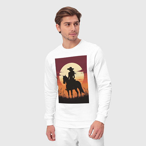 Мужской костюм Всадница в стиле дикого запада / Белый – фото 3