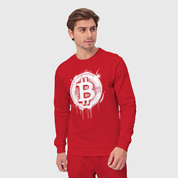 Костюм хлопковый мужской Биткоин в стиле Бэнкси, цвет: красный — фото 2