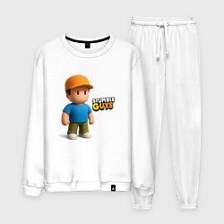 Костюм хлопковый мужской Stumble guys, цвет: белый