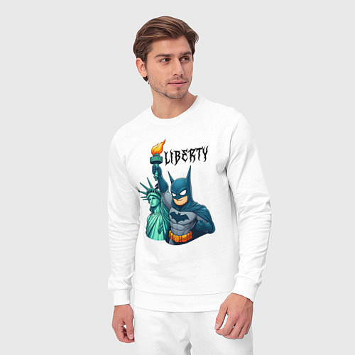 Мужской костюм Batman and statue of Liberty - ai art fantasy / Белый – фото 3