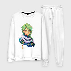 Костюм хлопковый мужской Genshin Impact: Baizhu, цвет: белый