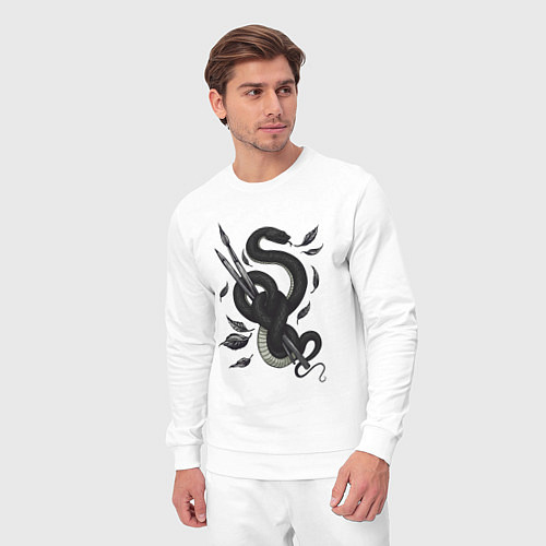 Мужской костюм Змея и кисти художественные / Белый – фото 3
