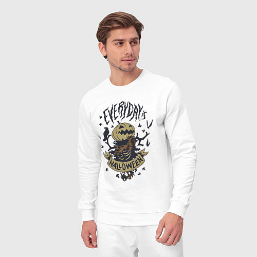 Мужской костюм Хэллоуин пугало-тыква / Белый – фото 3