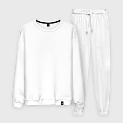 Костюм хлопковый мужской Чёрный лис с золотым отливом: взгляд сквозь грани, цвет: белый