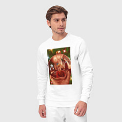 Костюм хлопковый мужской Home alone, цвет: белый — фото 2