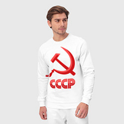 Костюм хлопковый мужской СССР Логотип, цвет: белый — фото 2