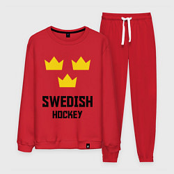 Костюм хлопковый мужской Swedish Hockey, цвет: красный