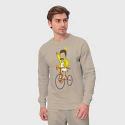 Костюм хлопковый мужской Фредди на велосипеде, цвет: миндальный — фото 2