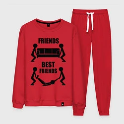 Костюм хлопковый мужской Best friends, цвет: красный