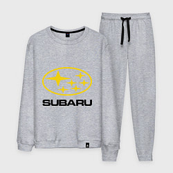 Костюм хлопковый мужской Subaru Logo, цвет: меланж