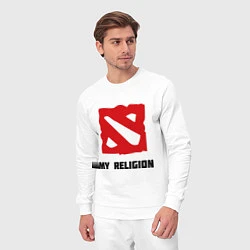 Костюм хлопковый мужской Dota 2: My Religion, цвет: белый — фото 2