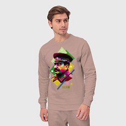 Костюм хлопковый мужской Stalin Art, цвет: пыльно-розовый — фото 2