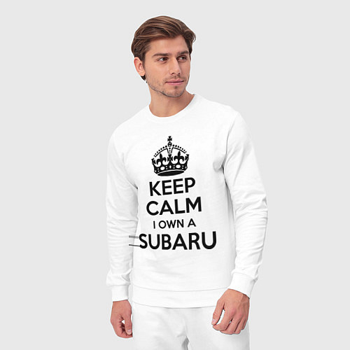Мужской костюм Keep Calm & I own a Subaru / Белый – фото 3