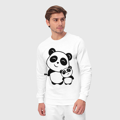 Мужской костюм Милые панды / Белый – фото 3