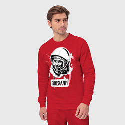 Костюм хлопковый мужской Гагарин: поехали, цвет: красный — фото 2