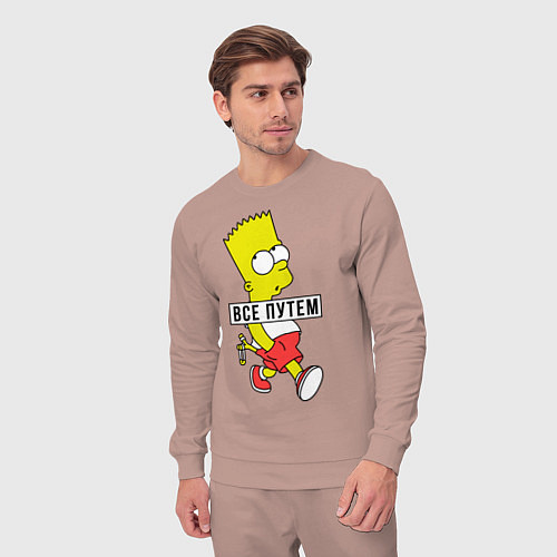 Мужской костюм Барт Симпсон: Все путем / Пыльно-розовый – фото 3