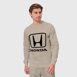 Костюм хлопковый мужской Honda logo, цвет: миндальный — фото 2