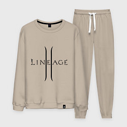 Костюм хлопковый мужской Lineage logo, цвет: миндальный