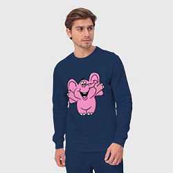 Костюм хлопковый мужской Розовый слон, цвет: тёмно-синий — фото 2