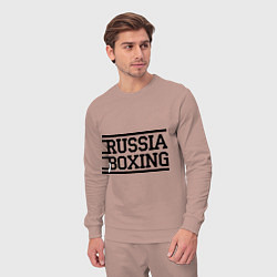 Костюм хлопковый мужской Russia boxing, цвет: пыльно-розовый — фото 2