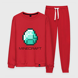 Костюм хлопковый мужской Minecraft Diamond, цвет: красный