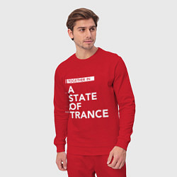 Костюм хлопковый мужской Together in A State of Trance, цвет: красный — фото 2