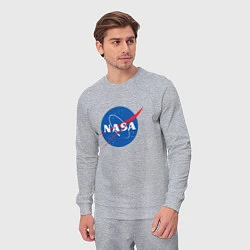 Костюм хлопковый мужской NASA: Logo, цвет: меланж — фото 2