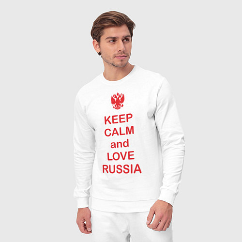 Мужской костюм Keep Calm & Love Russia / Белый – фото 3