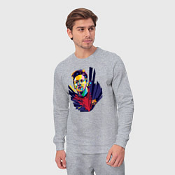 Костюм хлопковый мужской Messi Art, цвет: меланж — фото 2