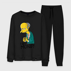 Костюм хлопковый мужской Mr. Burns: I get money, цвет: черный