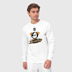 Костюм хлопковый мужской NHL: Anaheim Ducks, цвет: белый — фото 2