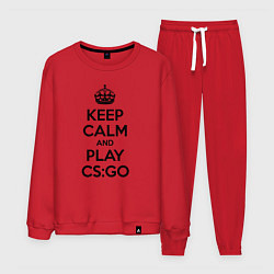 Костюм хлопковый мужской Keep Calm & Play CS:GO, цвет: красный