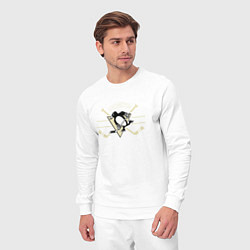 Костюм хлопковый мужской Pittsburgh Penguins: Est.1967, цвет: белый — фото 2