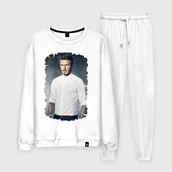 Костюм хлопковый мужской David Beckham, цвет: белый