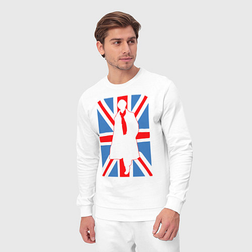 Мужской костюм Sherlock Holmes Union Jack / Белый – фото 3