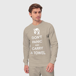 Костюм хлопковый мужской Dont panic & Carry a Towel, цвет: миндальный — фото 2