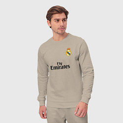 Костюм хлопковый мужской Real Madrid: Fly Emirates, цвет: миндальный — фото 2