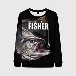 Свитшот мужской Лучший рыбак, цвет: 3D-черный