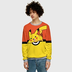 Свитшот мужской Pikachu, цвет: 3D-меланж — фото 2